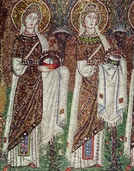 Prozession der Jungfrauenmärtyrer, 527-99 (Detail)